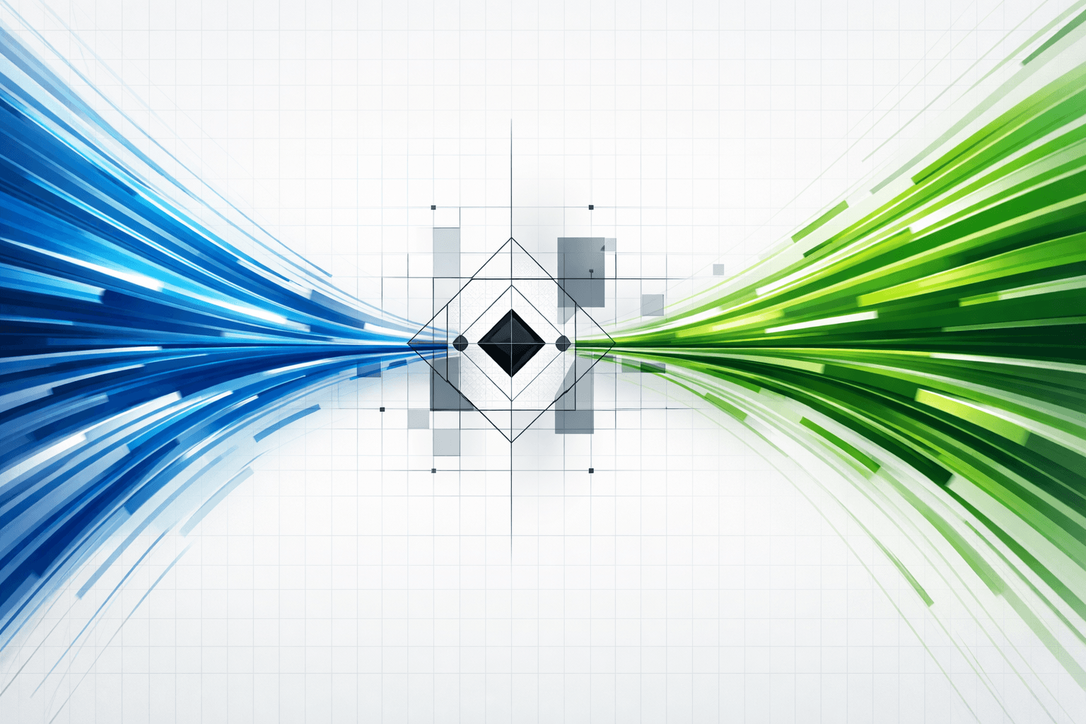 Abstract illustration showing analytical flows converging toward a structured central point where movement tightens, suggesting that decision-making slows where responsibility concentrates.
