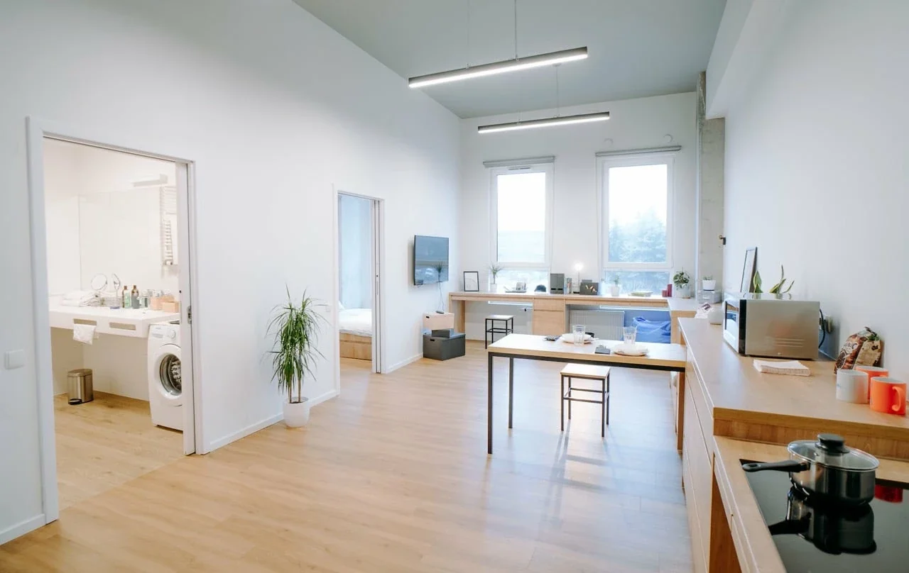 Spacious student apartment with kitchen and living space in Kraków