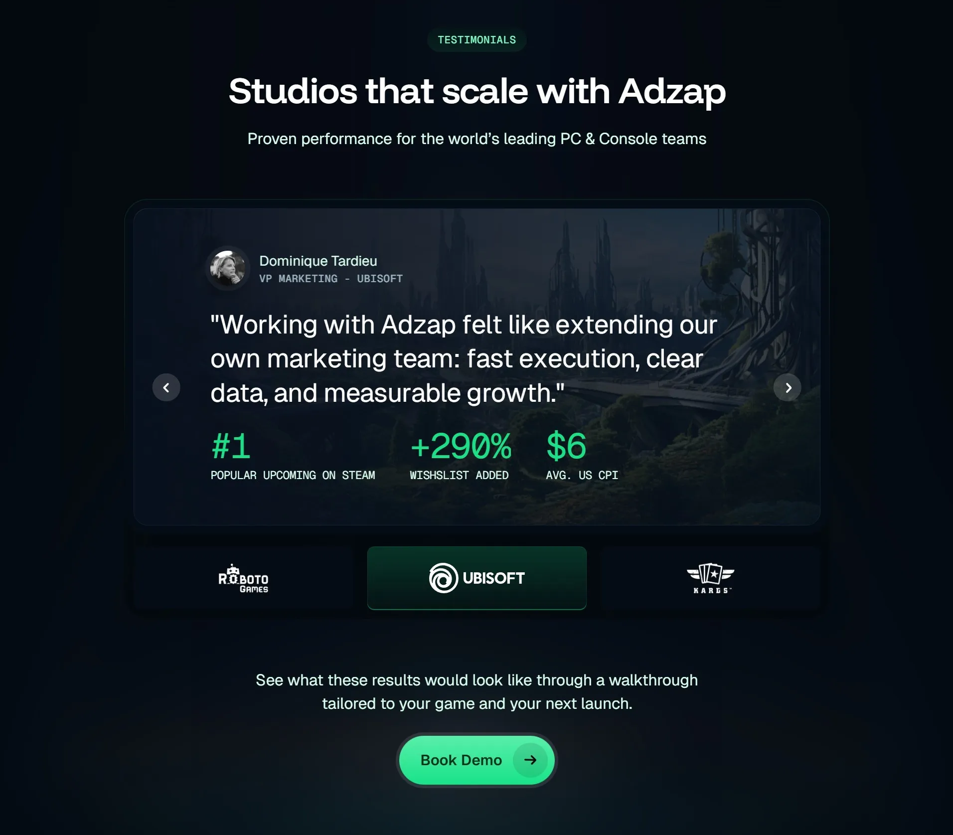 section témoignages site adzap