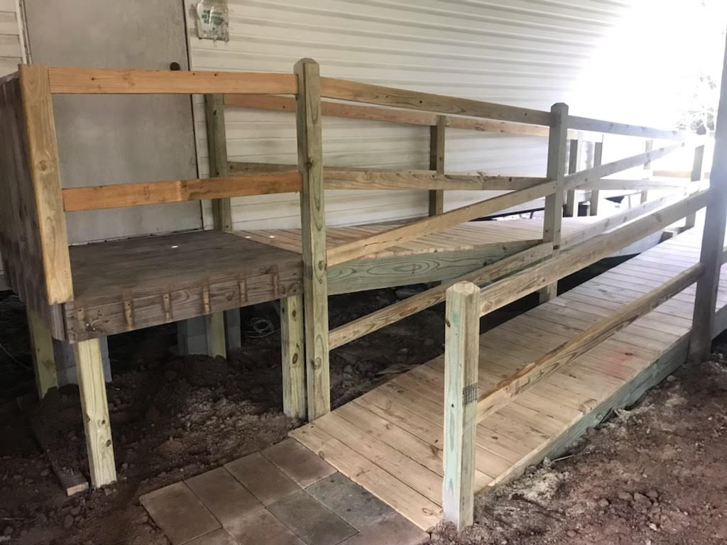 Wheelchair ramp installed for a veteran using a HISA grant