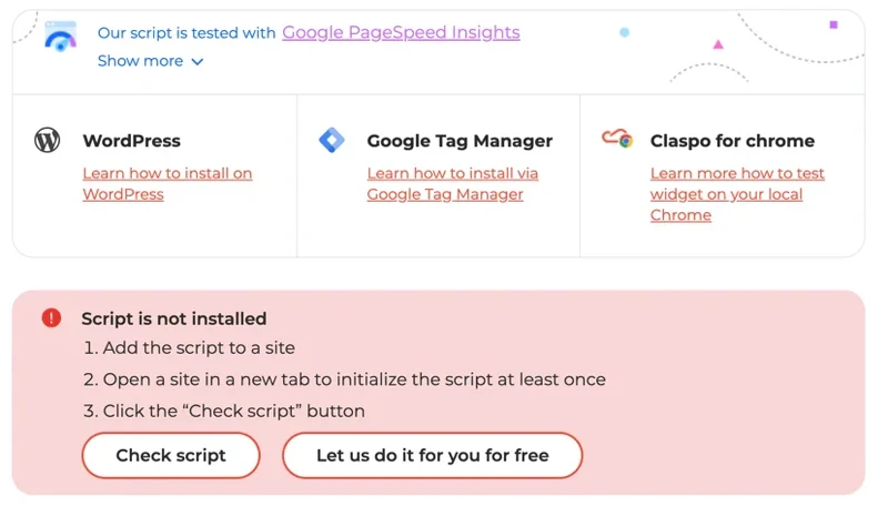 Script installation step 3