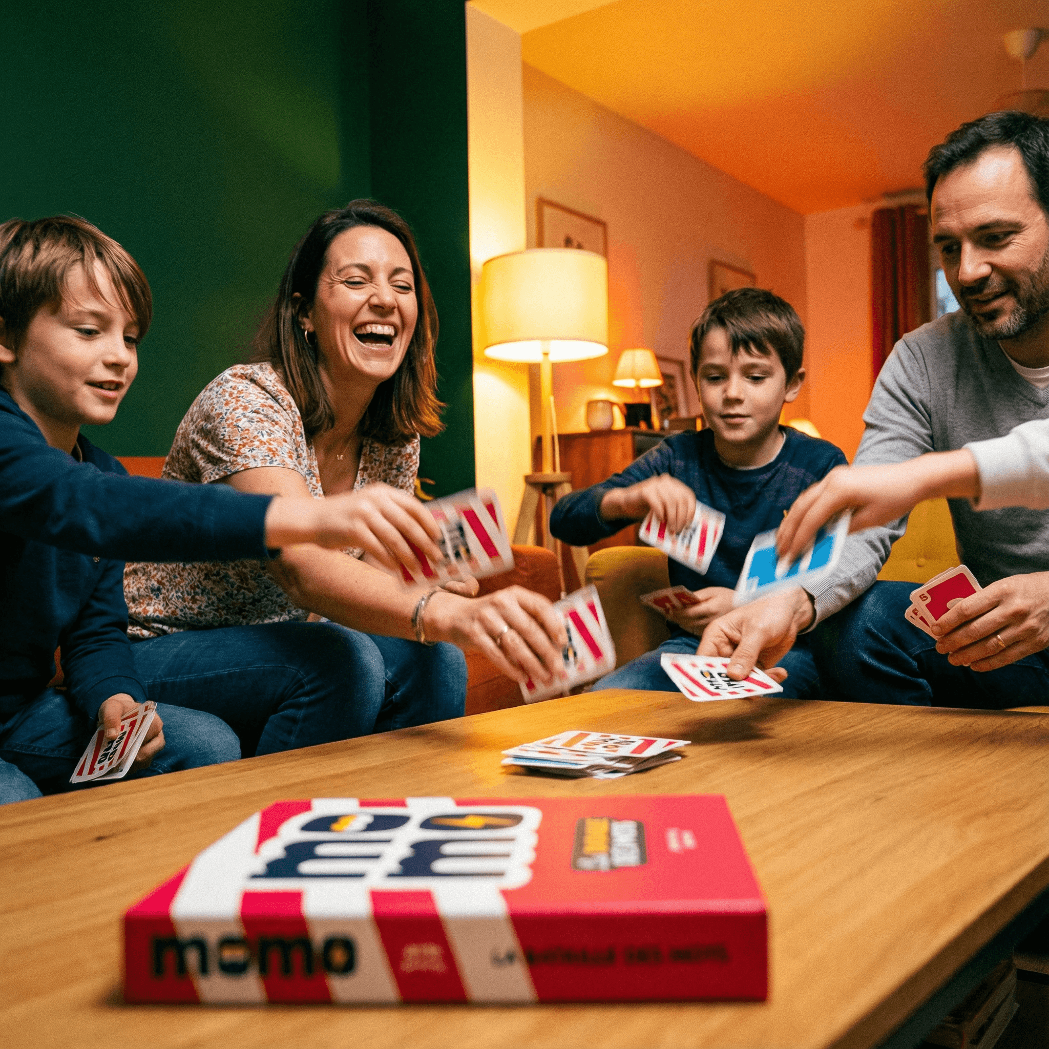 Famille qui joue à Momo