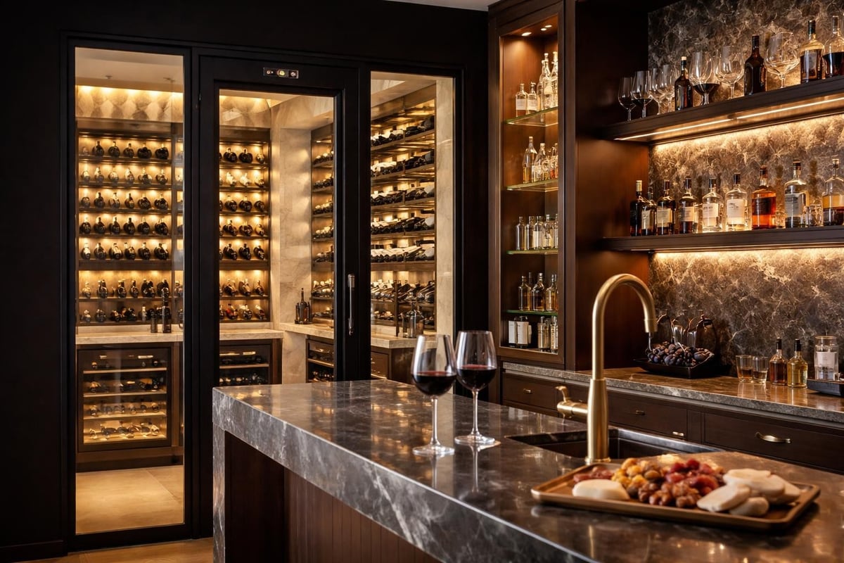 Wine cellar and bar integration planning