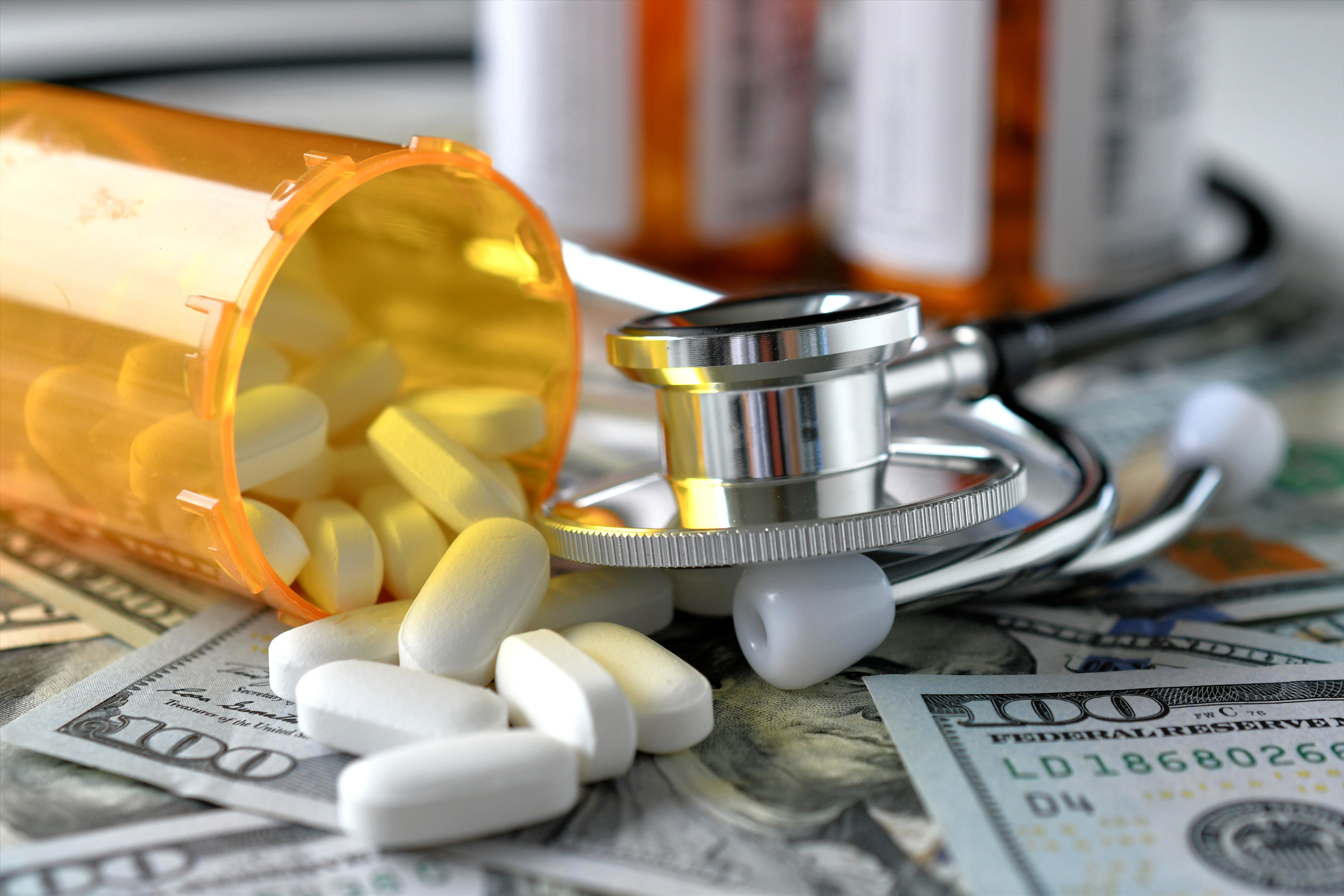 Stetescopes, pills, and money