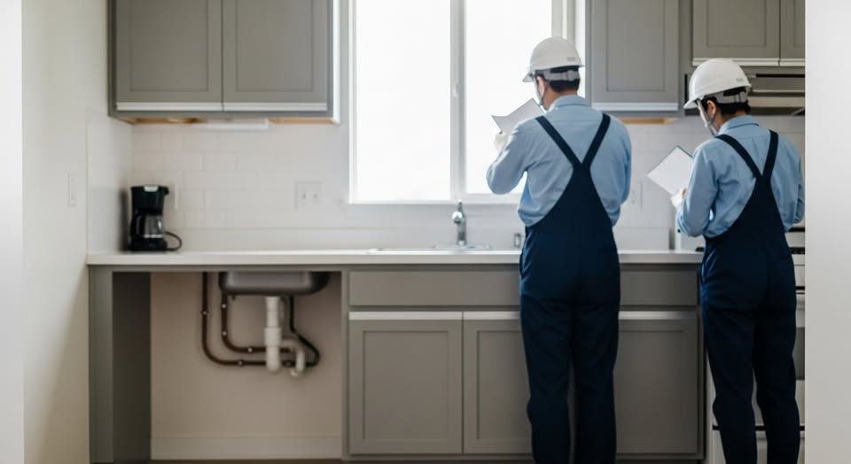 Technician in full protective gear performing insecticide spray treatment inside a facility