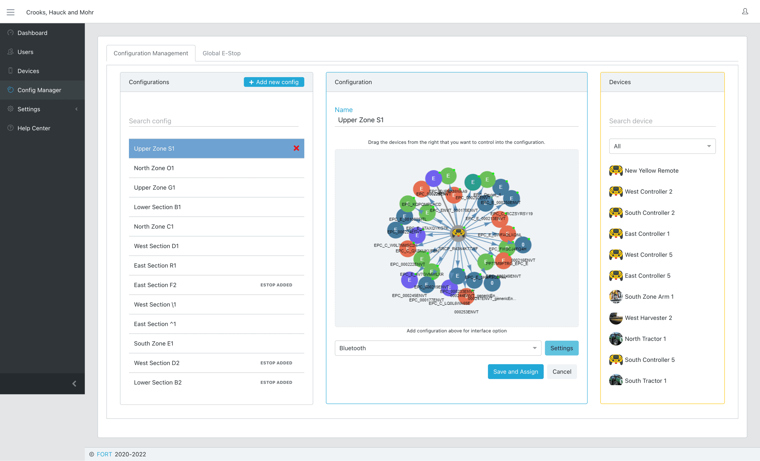 sample of fort manager configuration interface before the redesign