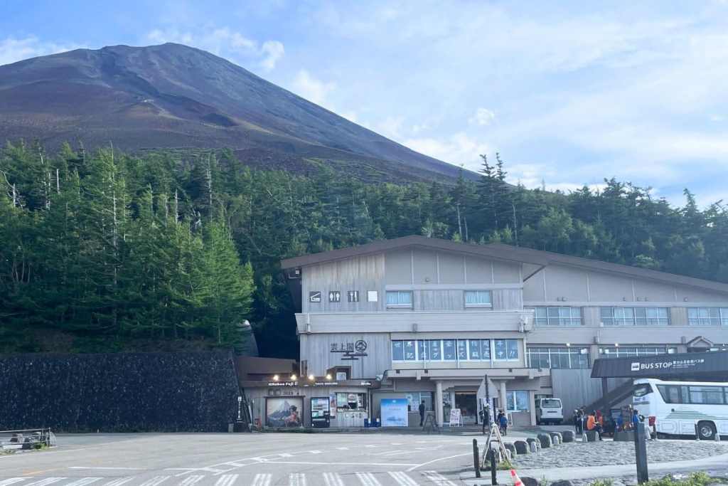 Where we stayed at the 5th station with Mount Fuji in the background