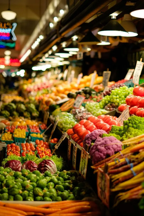 Wholesale produce displayed for commercial buyers