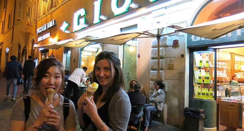 women eating ice cream