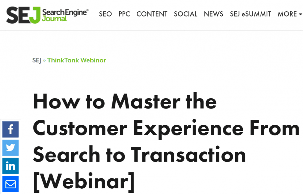 Articule about how to master the Customer Experience from Search to transaction