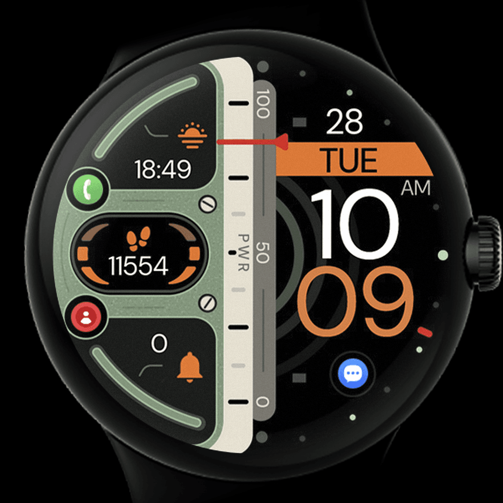 Pixel Watch displaying a digital watch face