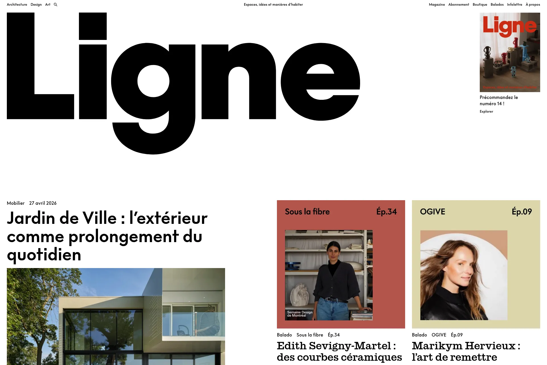 Screenshot of Ligne website