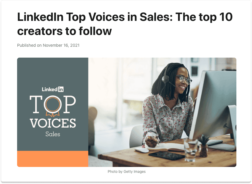 Social Selling LinkedIn Top Voices | Breakcold