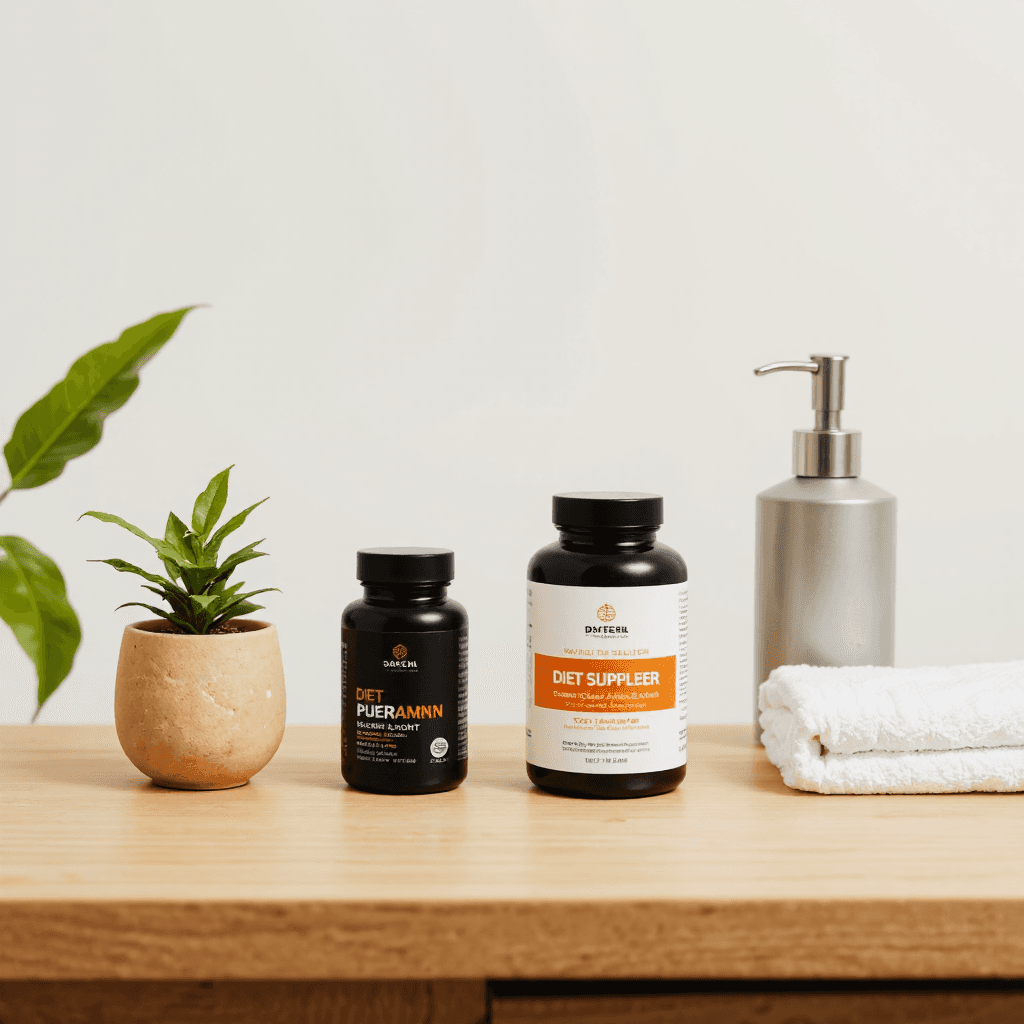 product photography of diet supplement bottles