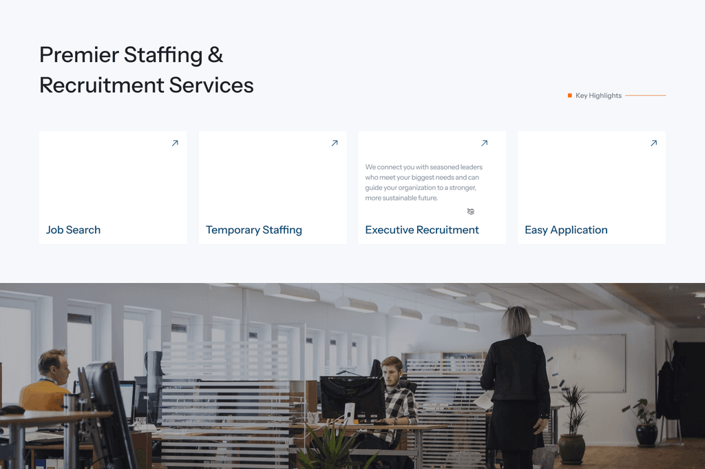 Services section design for HR Company