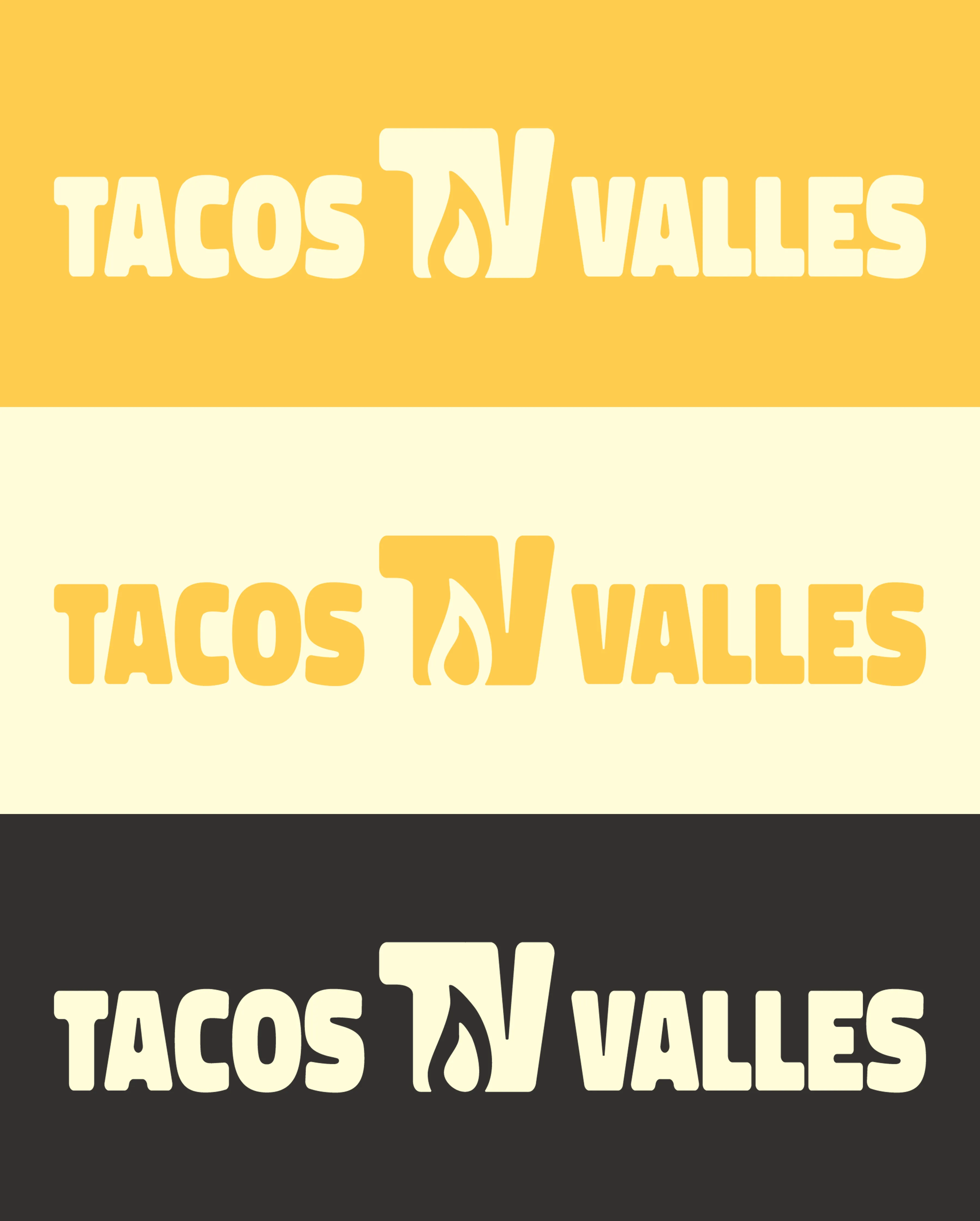 Paleta de colores de identidad visual Tacos Valles.