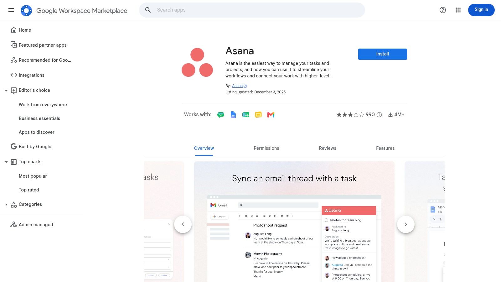 Asana for Google Workspace