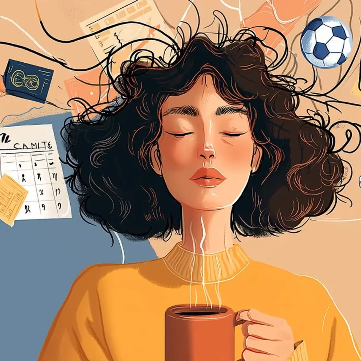 Woman with mental load