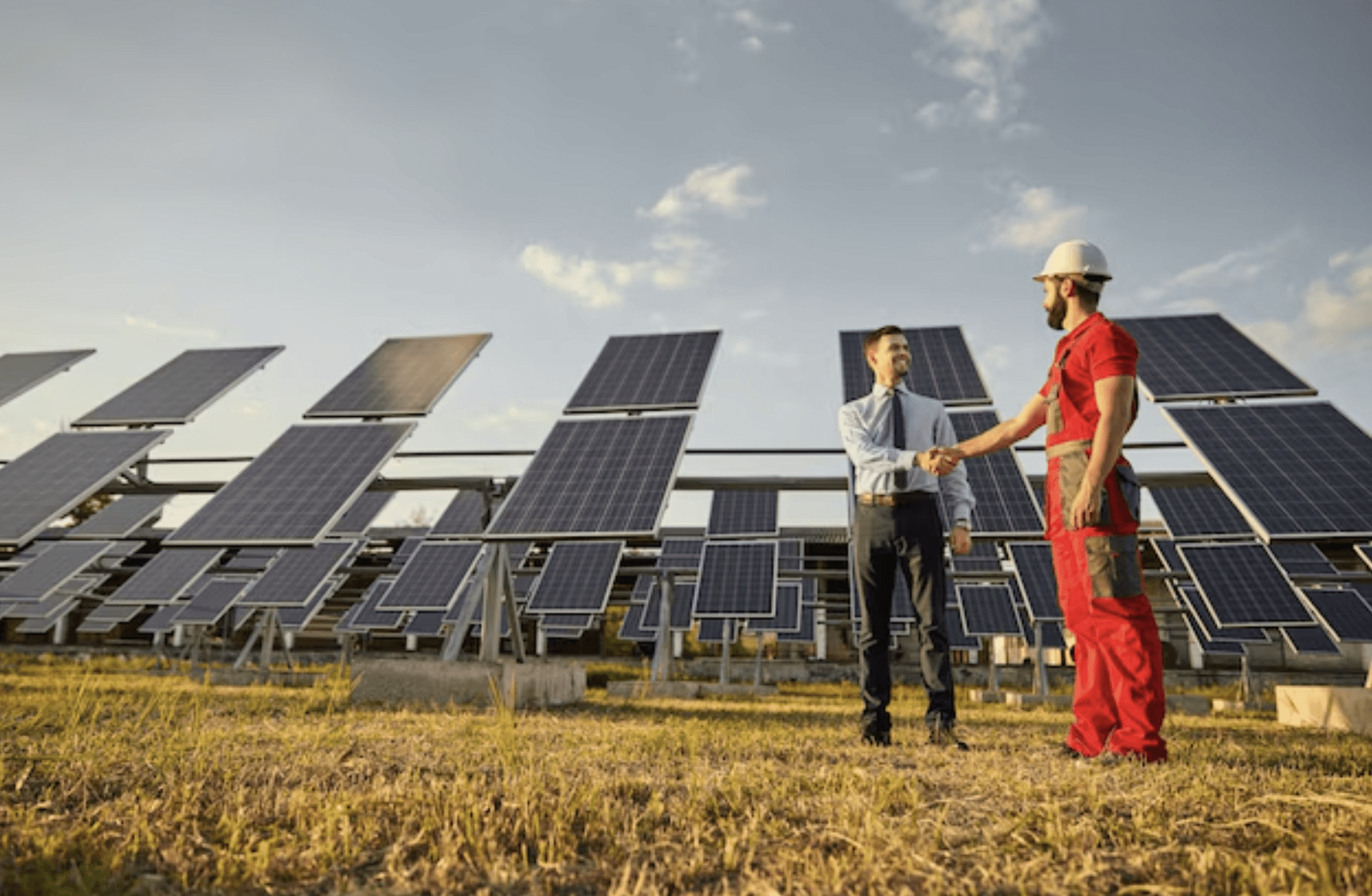 Large-scale solar array powering a farm