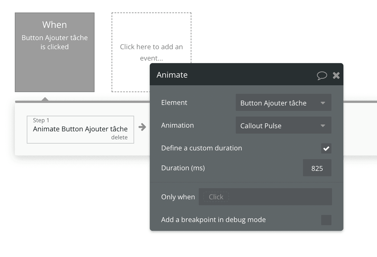 Ajouter une animation dans un workflow