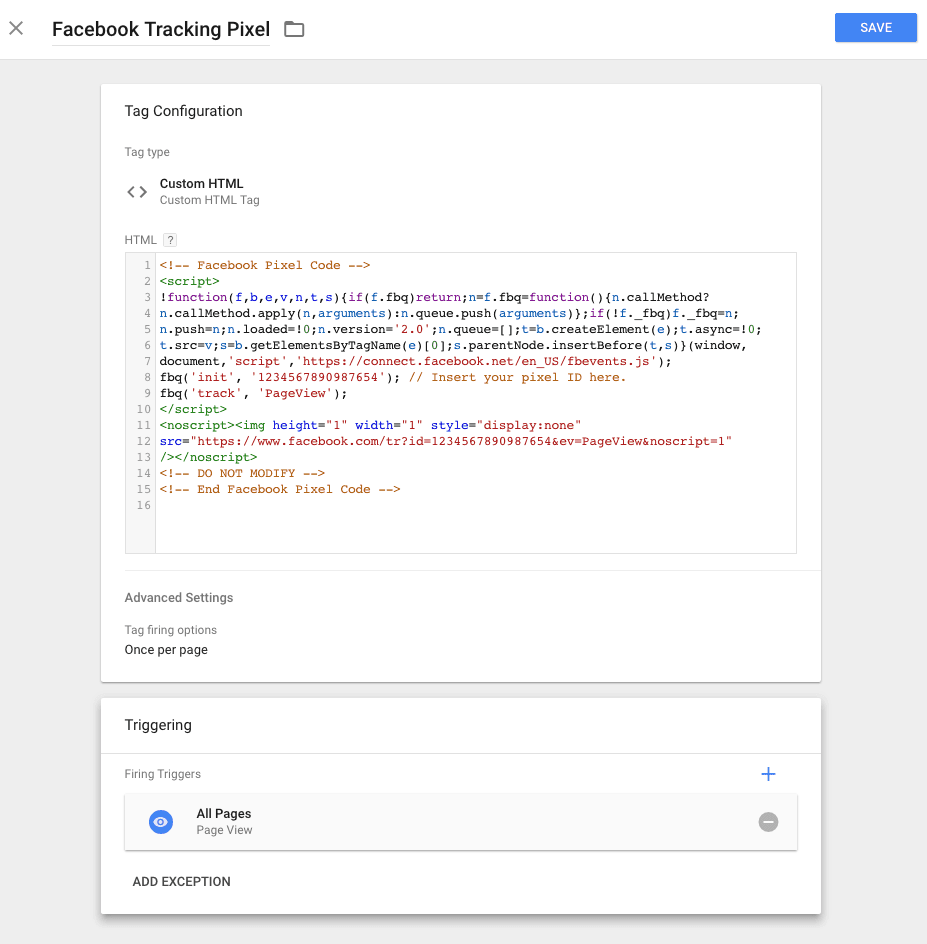 fracebook tracking pixel