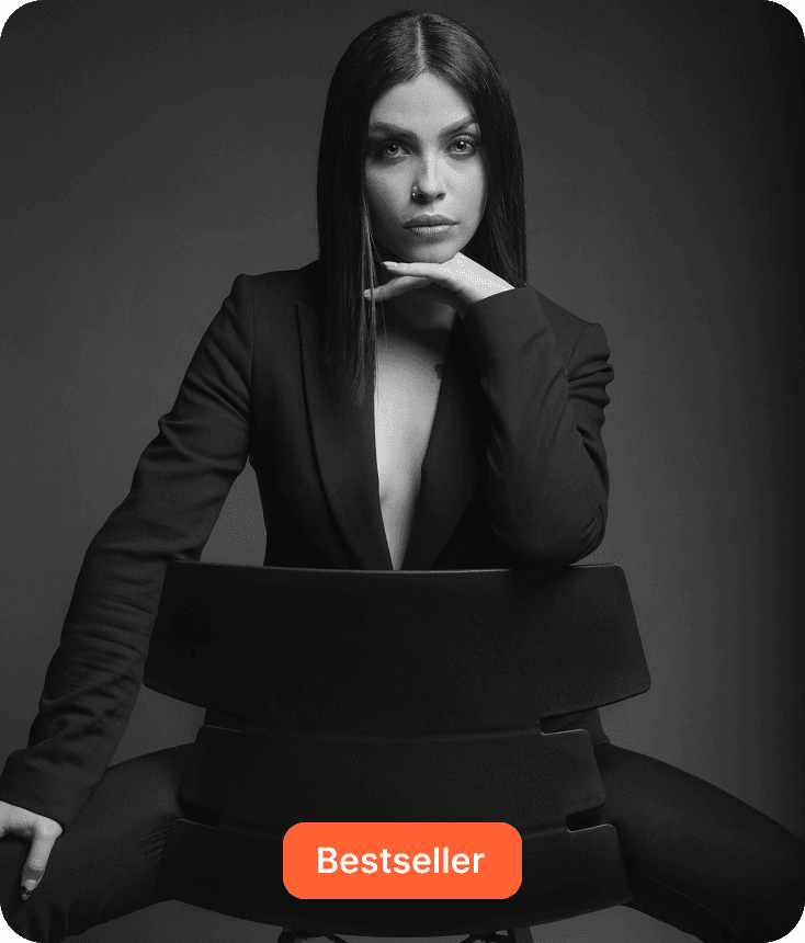 woman near orange wall