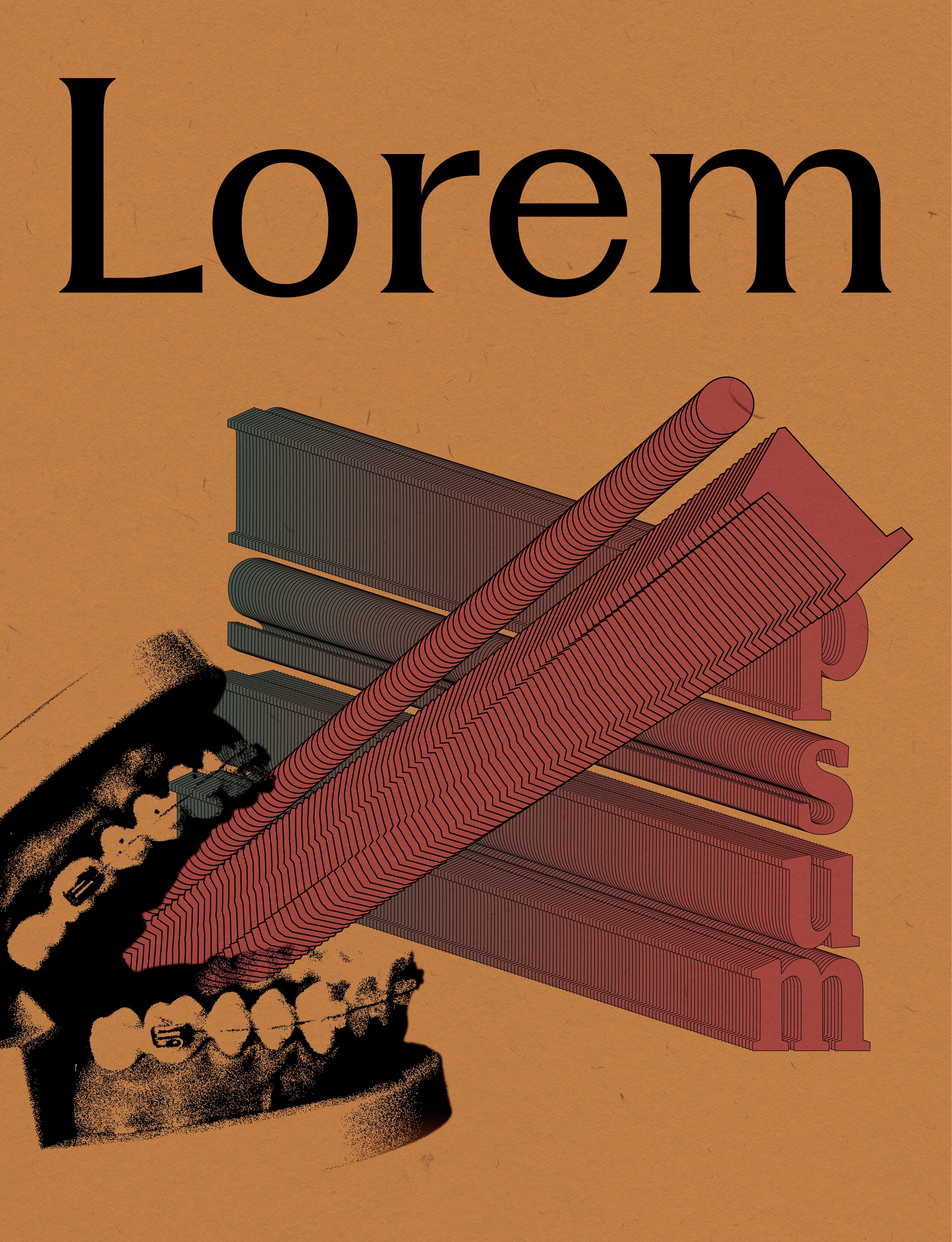 Lorem ipsum 3D type poster 