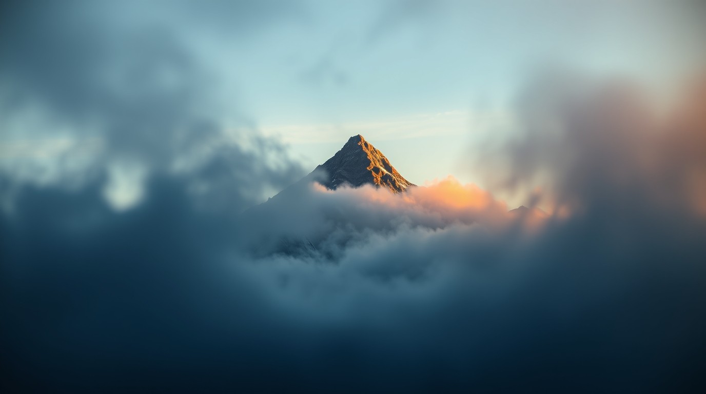 Mountain peak in the clouds, representative of House of Growth's performance marketing focus.