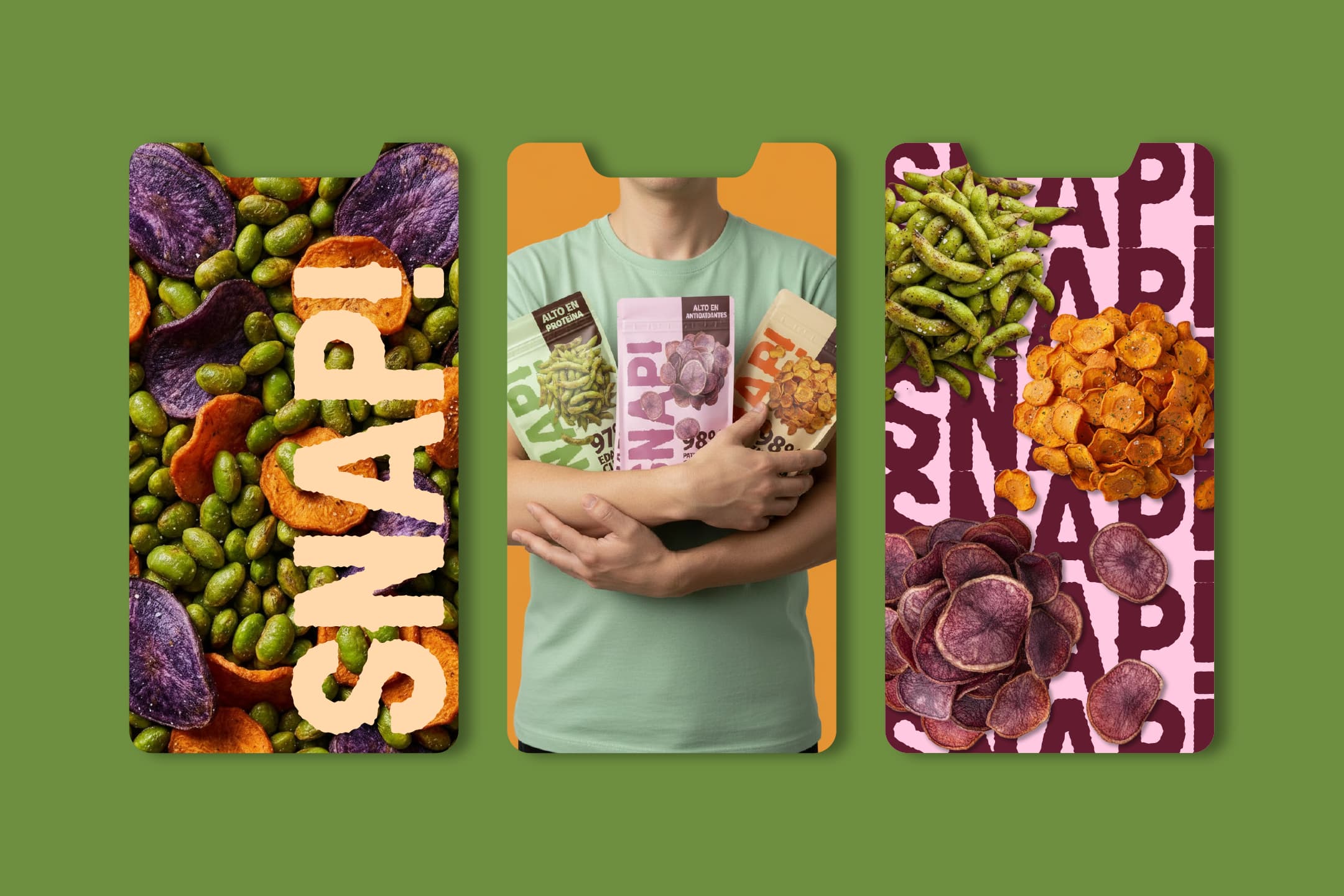 Proyecto de branding y packaging para marca de snacks orgánicos