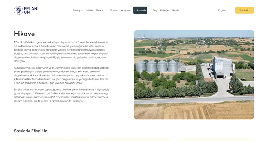 website mockup About detail