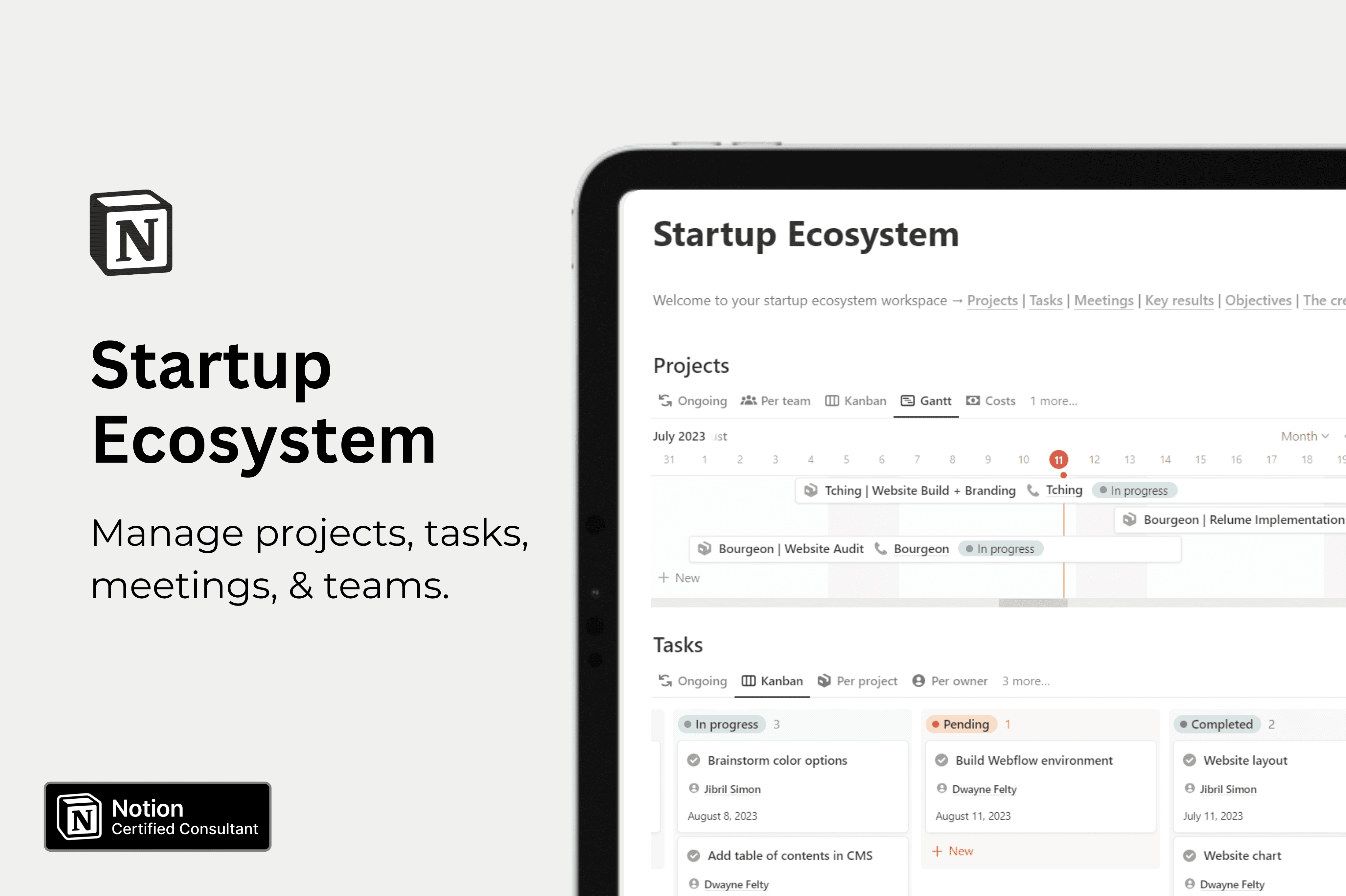 20+ Best Notion Startup Templates