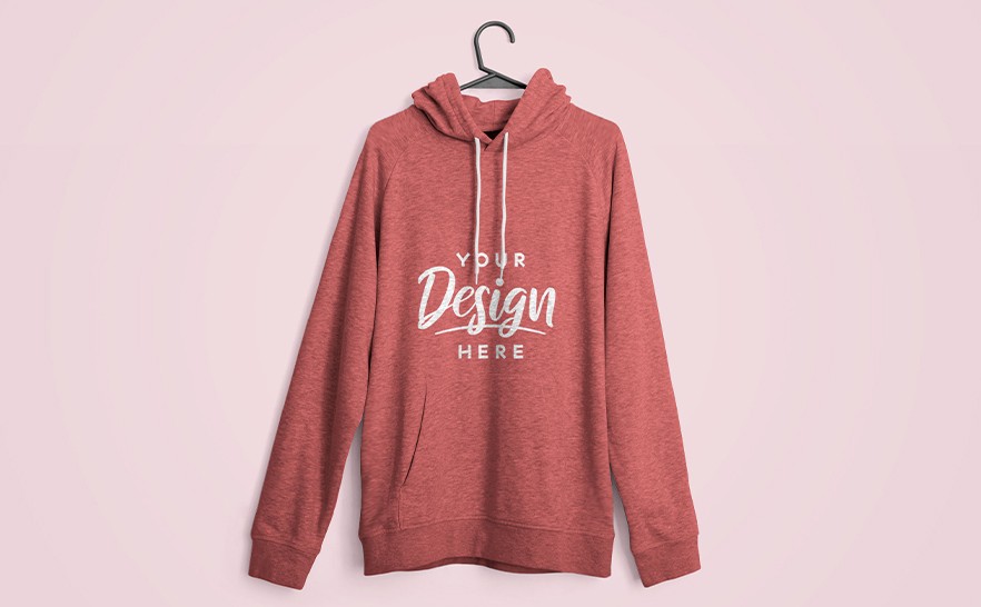 mockup of a hanging hoodie