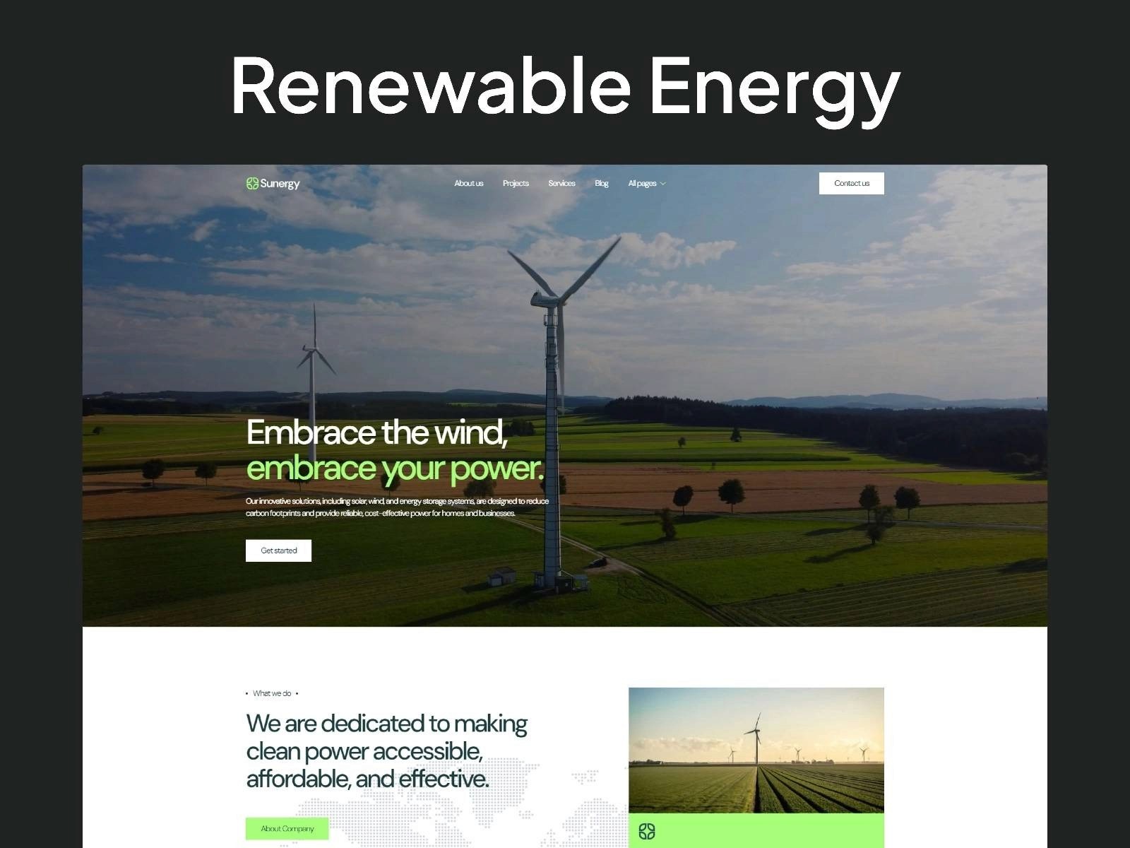 sunergy renewable energy framer template