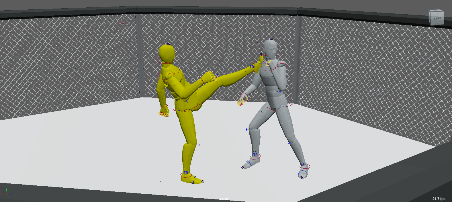 Gray Human Model in a fighting stance
