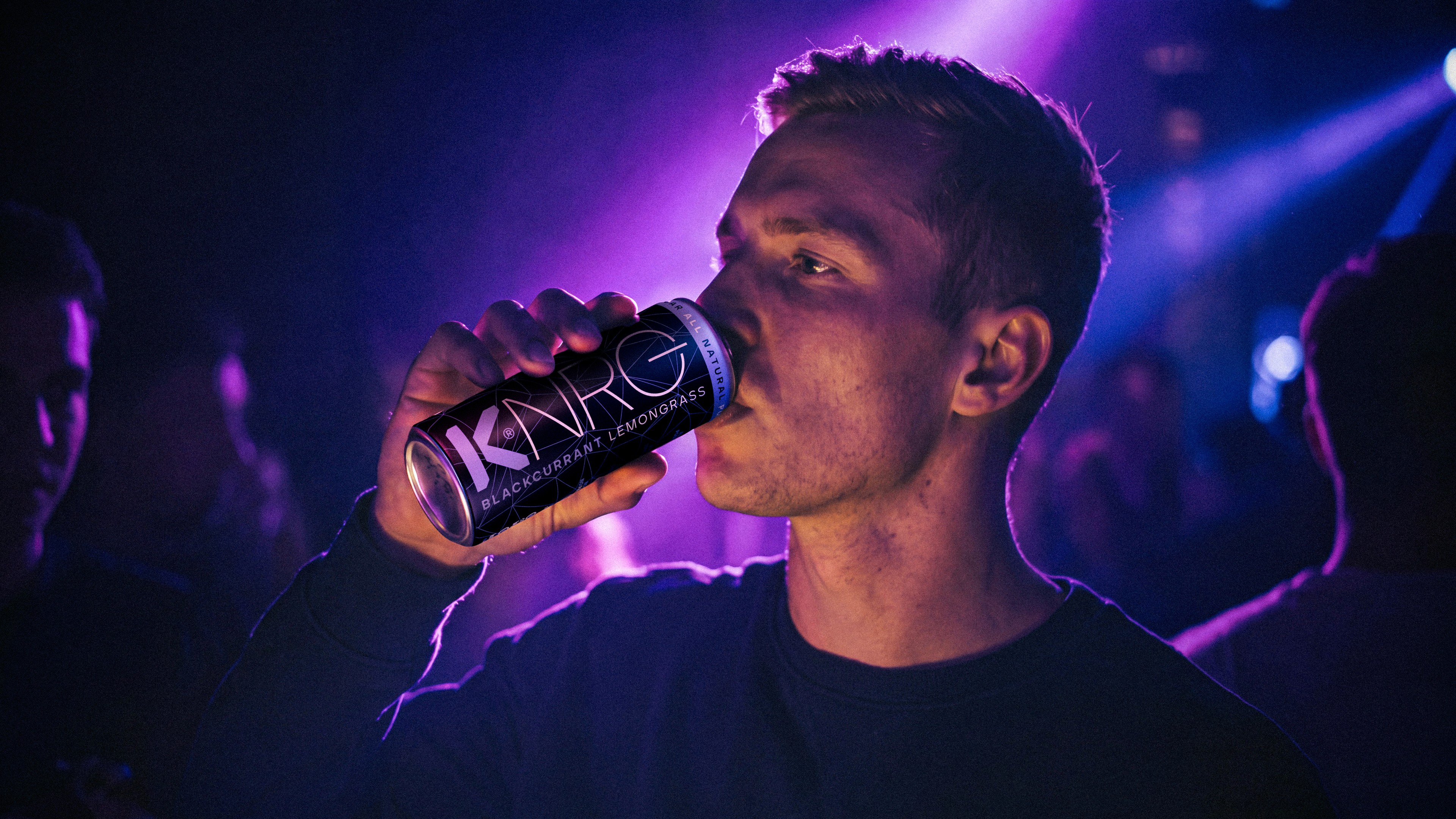 KNRG close-up under purple lighting.
