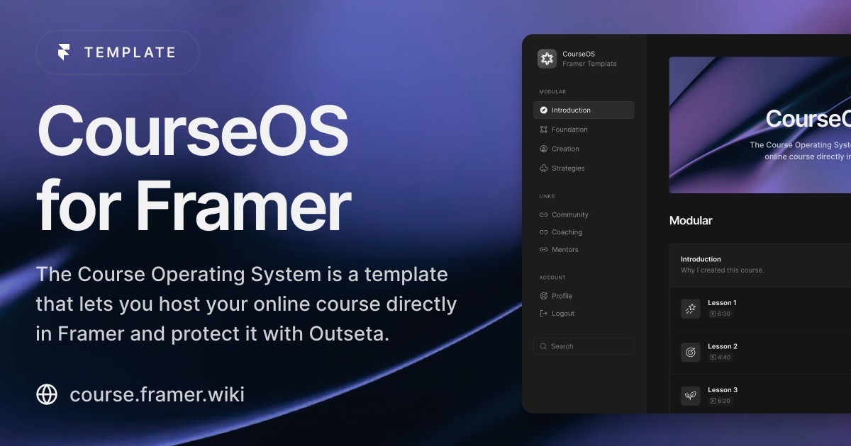 CourseOS – Framer Template