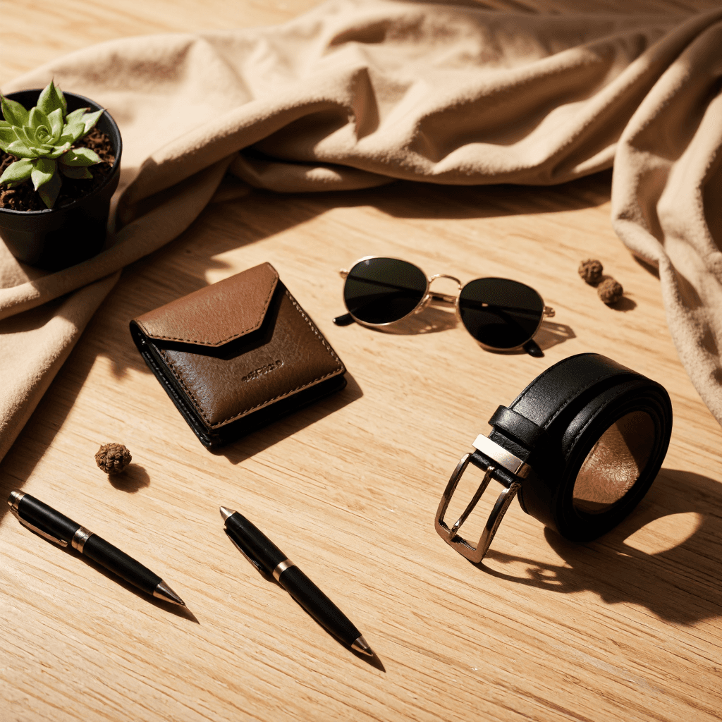 product photography of reversible leather belt