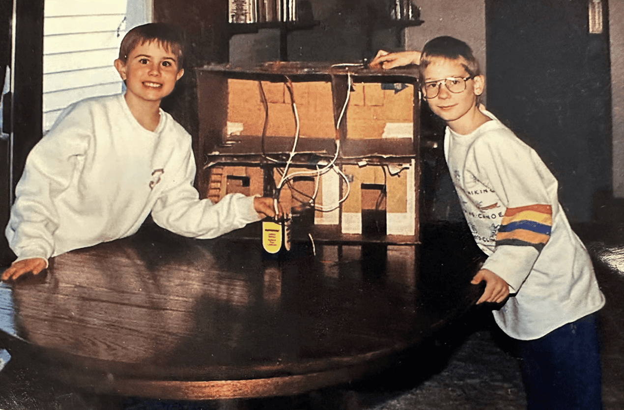 Allegiance founders as kids working on school project