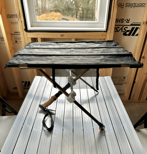 The prototype table with a roll-top