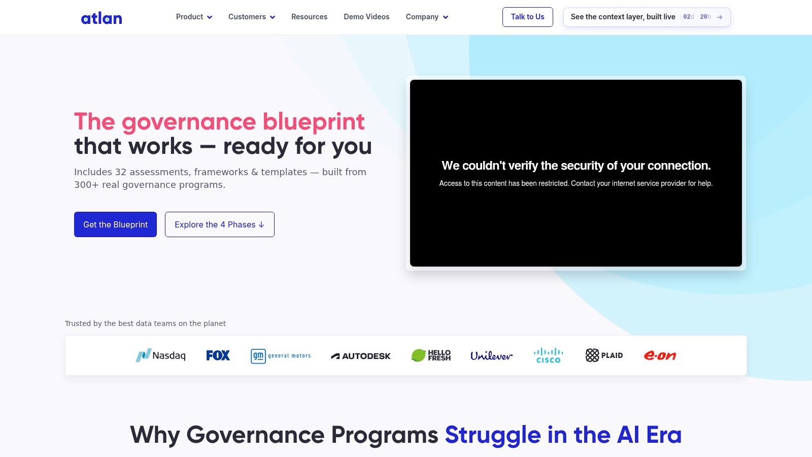 Atlan Blueprint Governance Framework and Templates