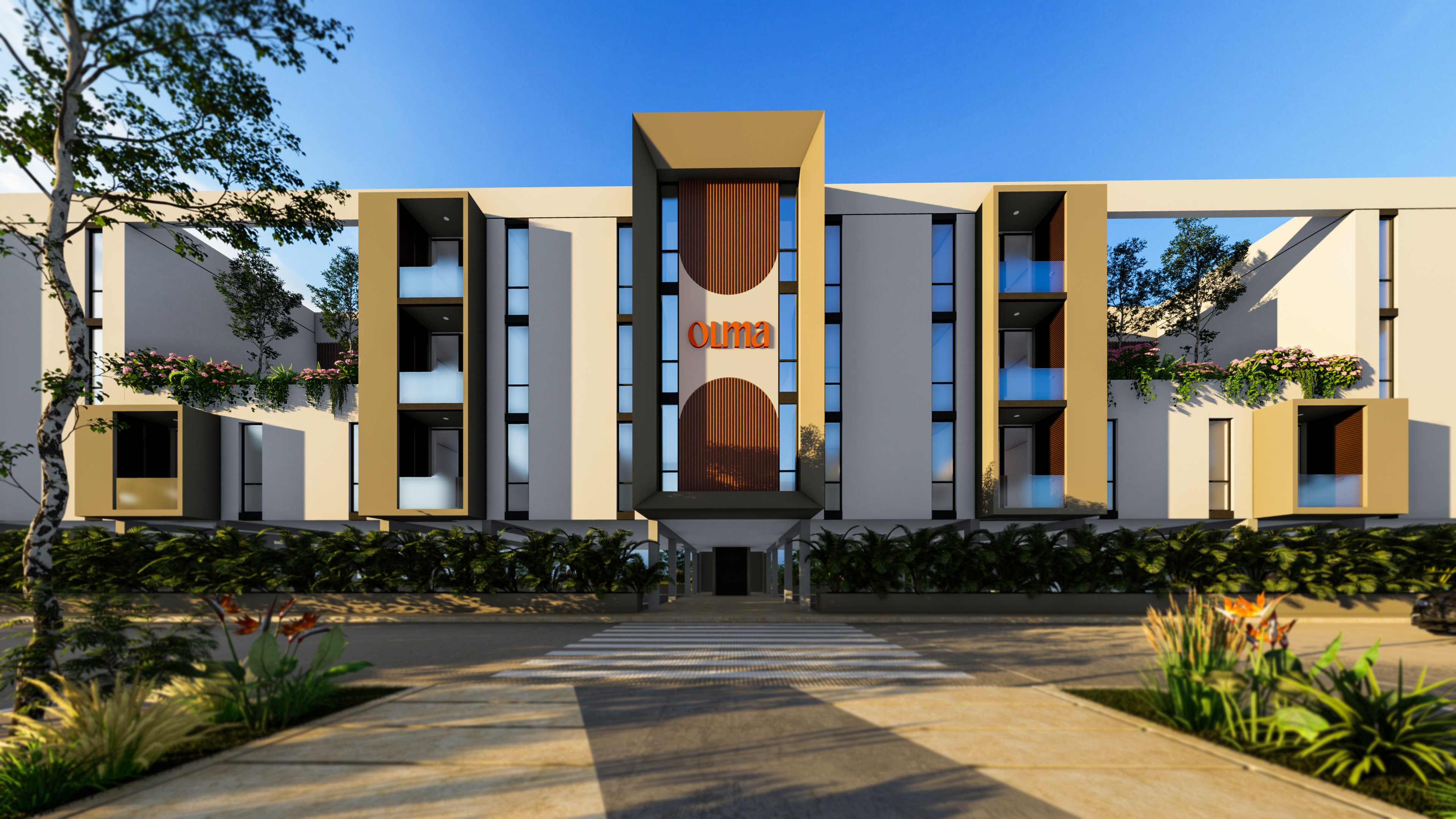 modern house with big windows