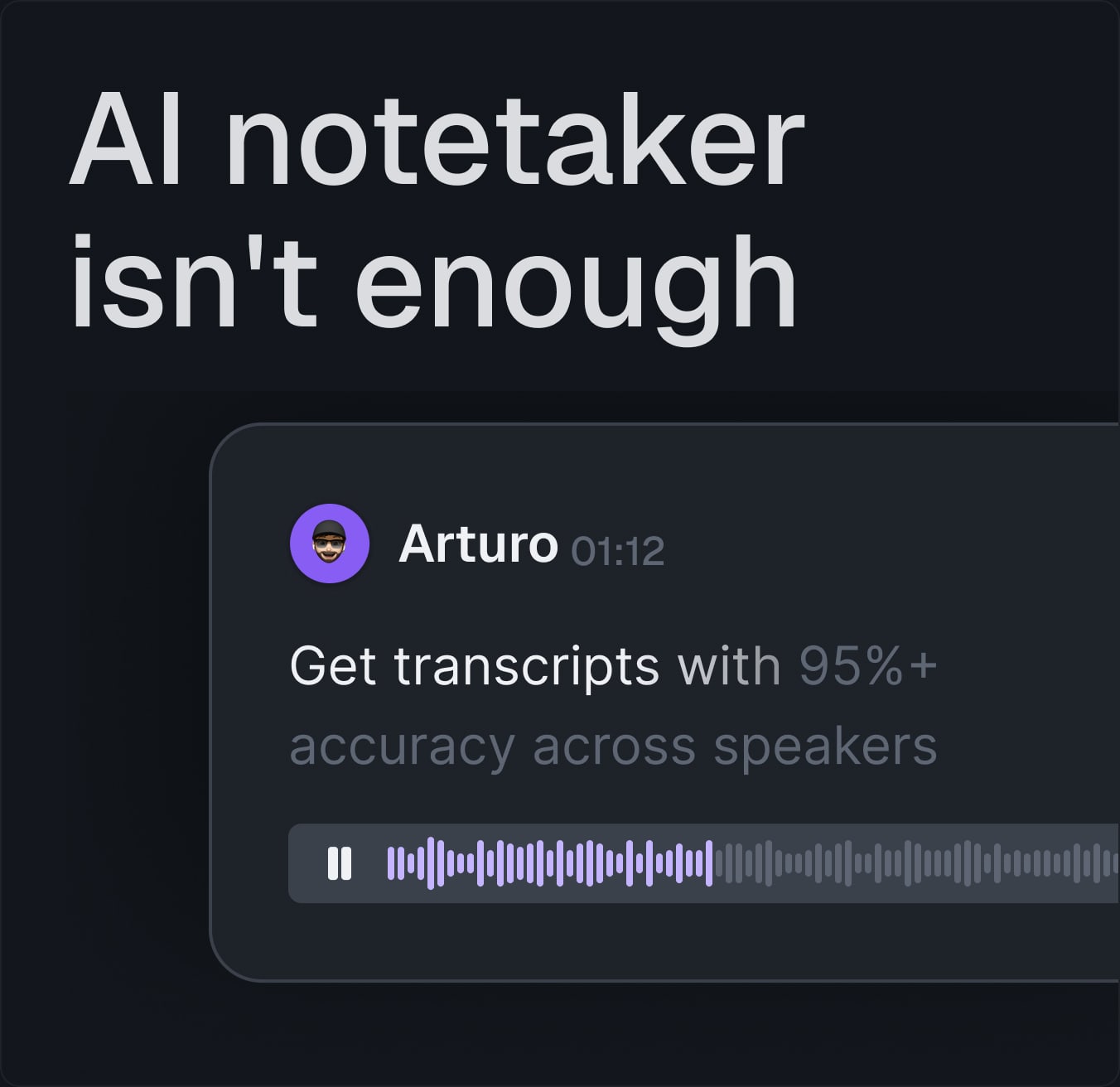 Lunar AI notetaker with 95% transcript accuracy across speakers