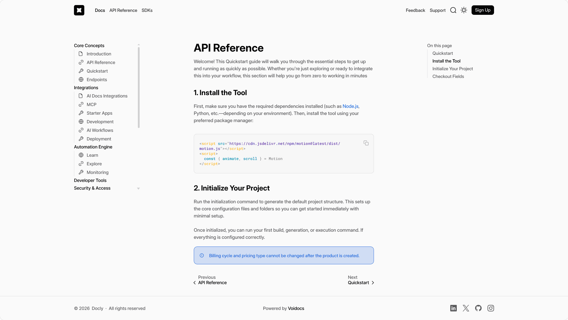 Voidocs docs builder