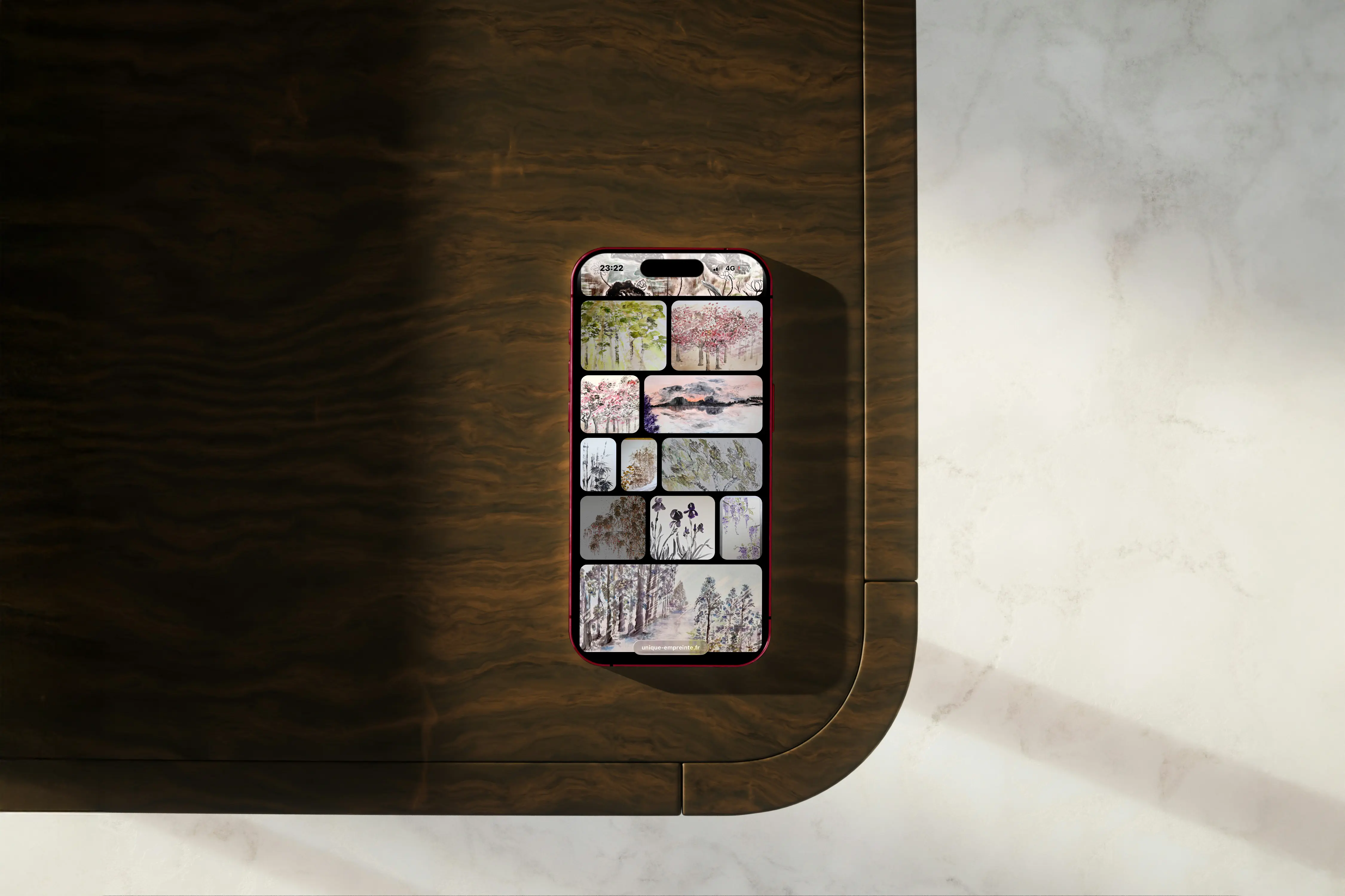 mockup de la gallerie du site web