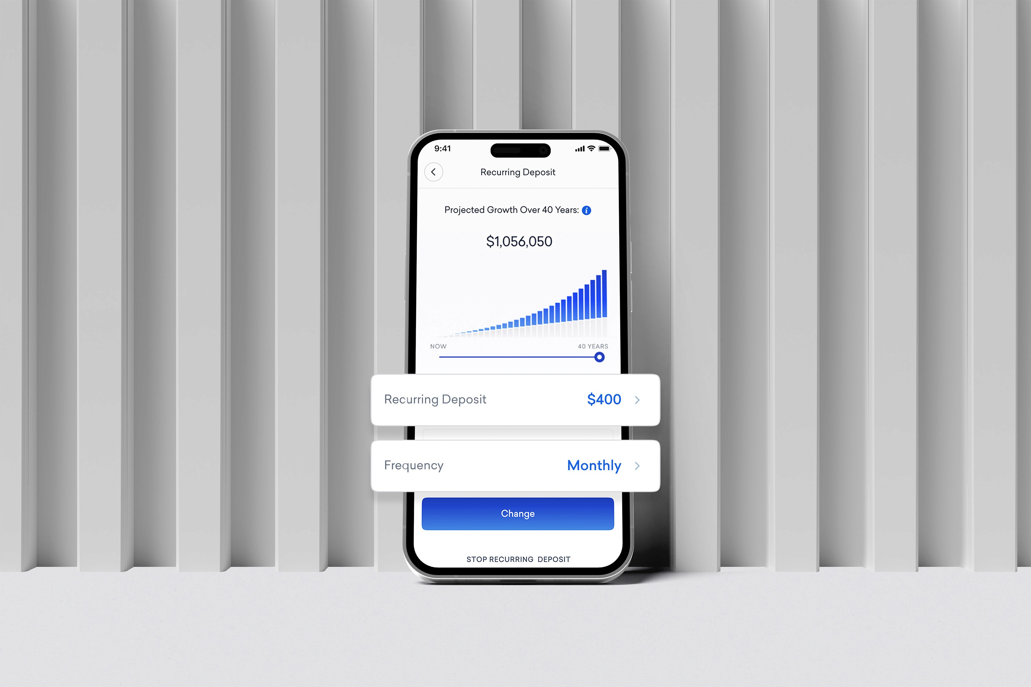 App showing beginner investing long term returns