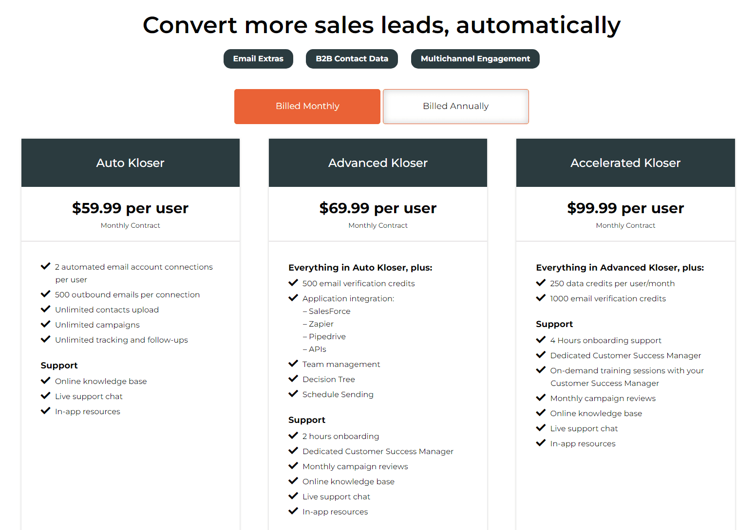 Autoklose Pricing and Plans