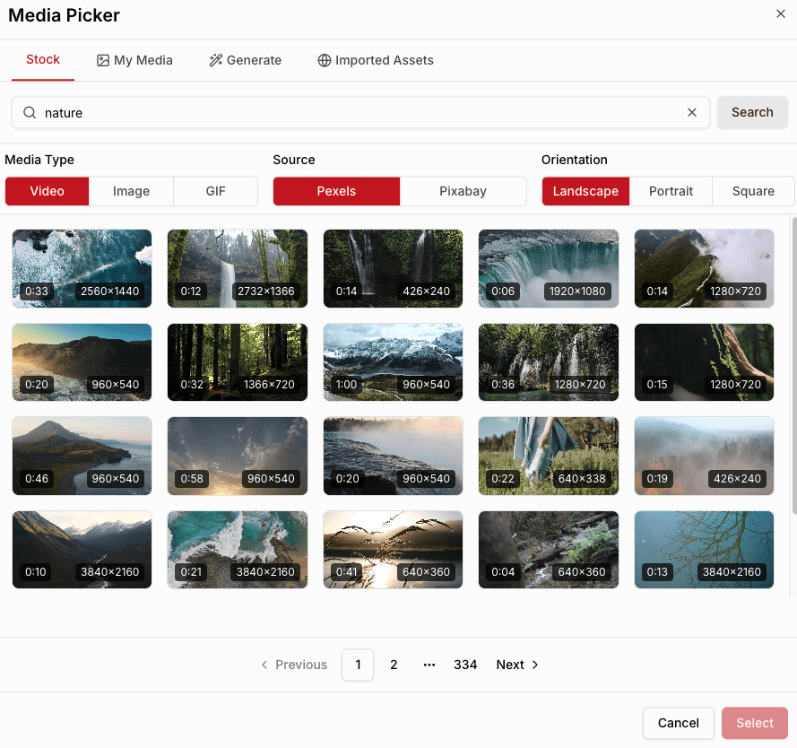 Adori AI media asset library