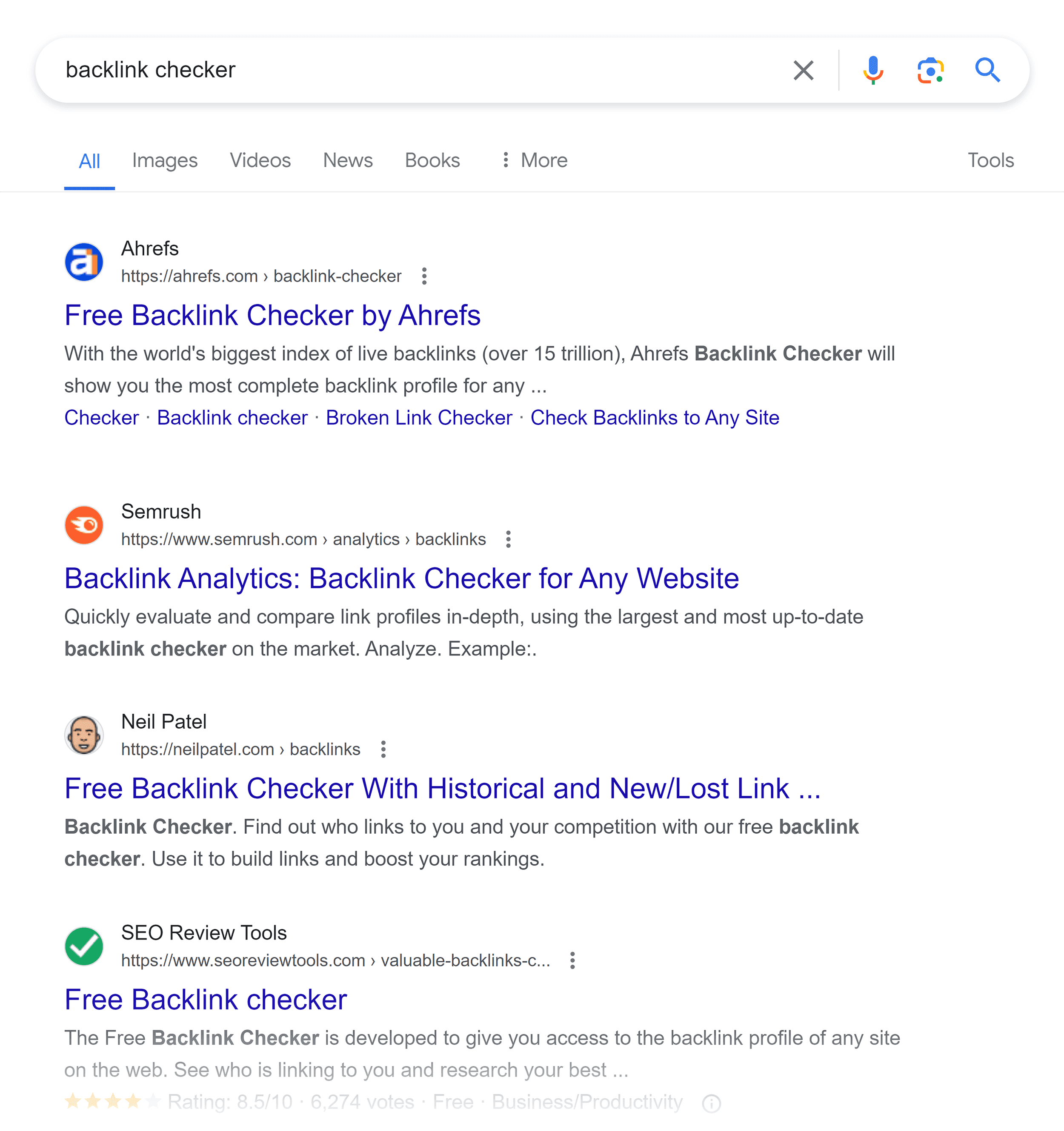 Google SERP – Backlink Checker