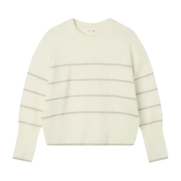 Maglione panna a righe