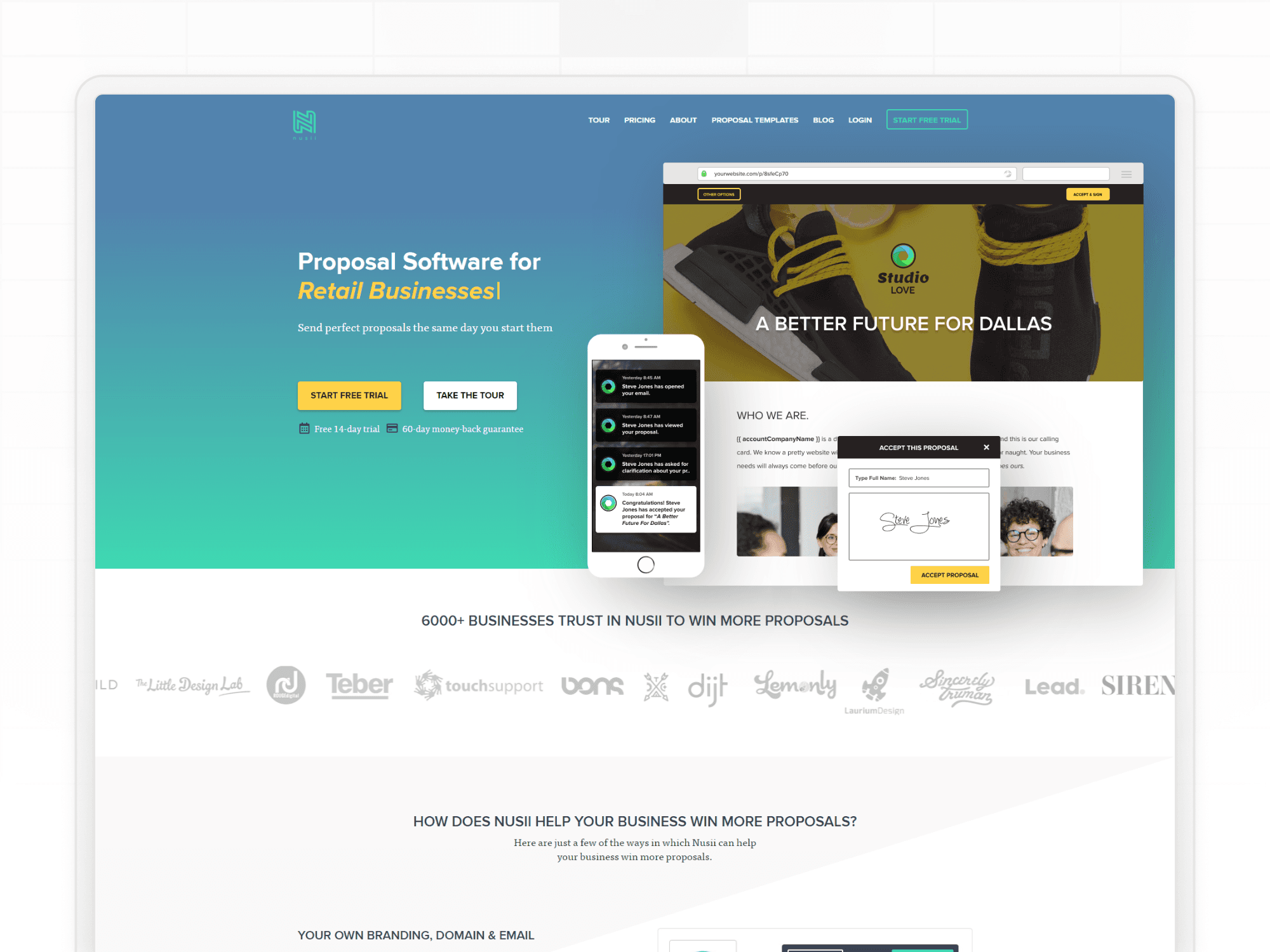 nusii retail quoting homepage